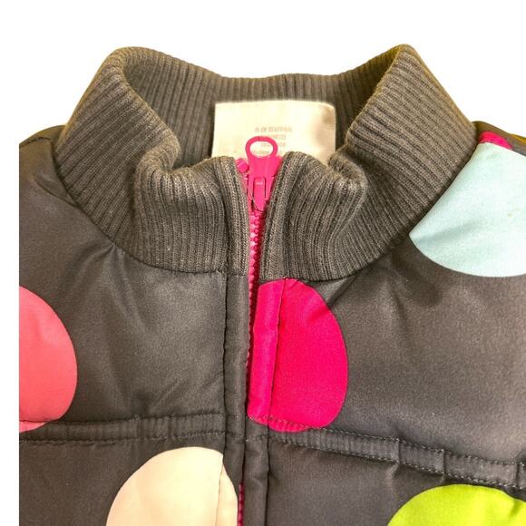 Crazy  8 Pastel Polka Dot Brown Zip up  Puffer Vest Size 4 years 5 years - Picture 7 of 13